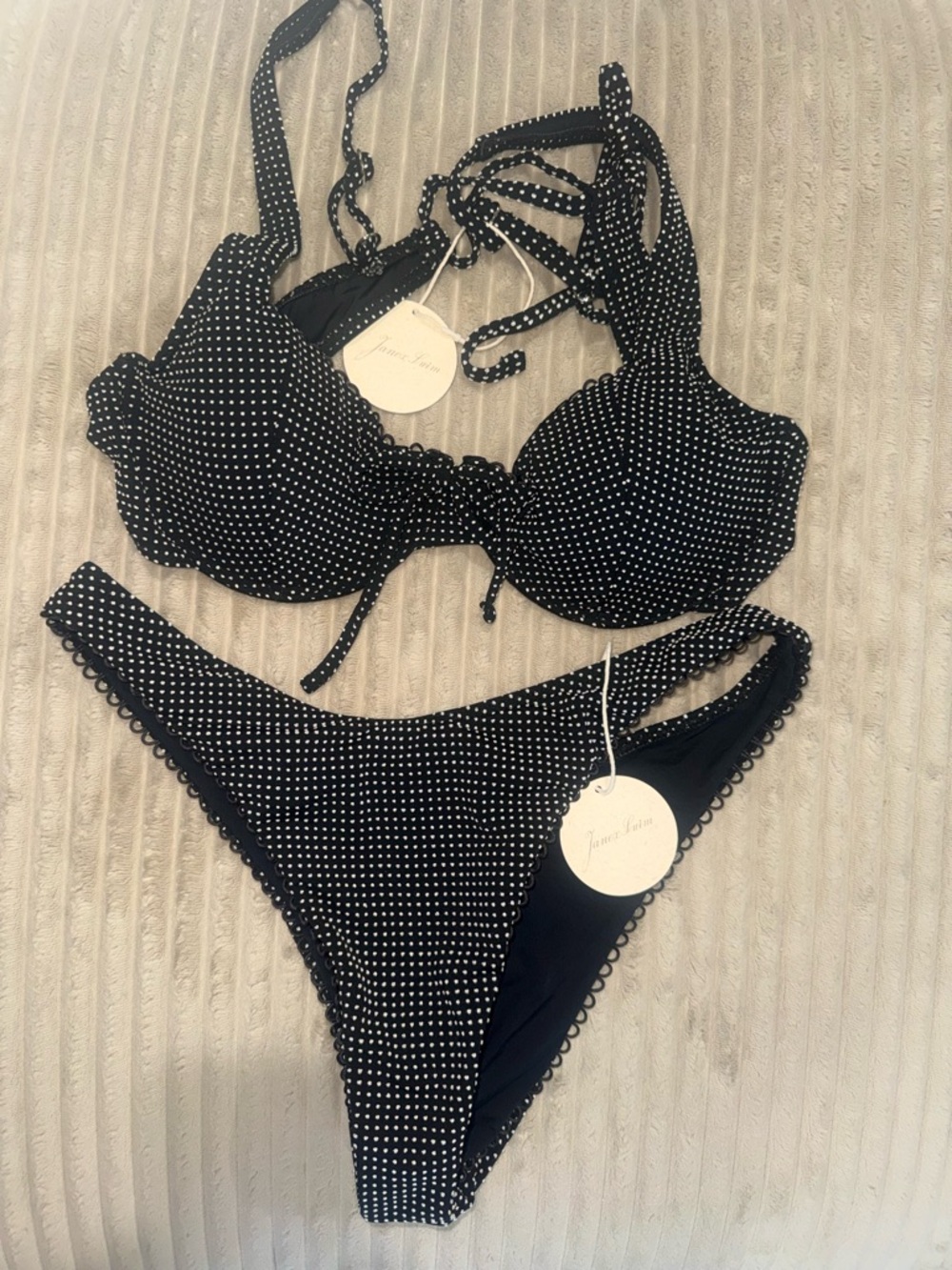 Black Polka Dot Bikini Set - Picture 2 of 2